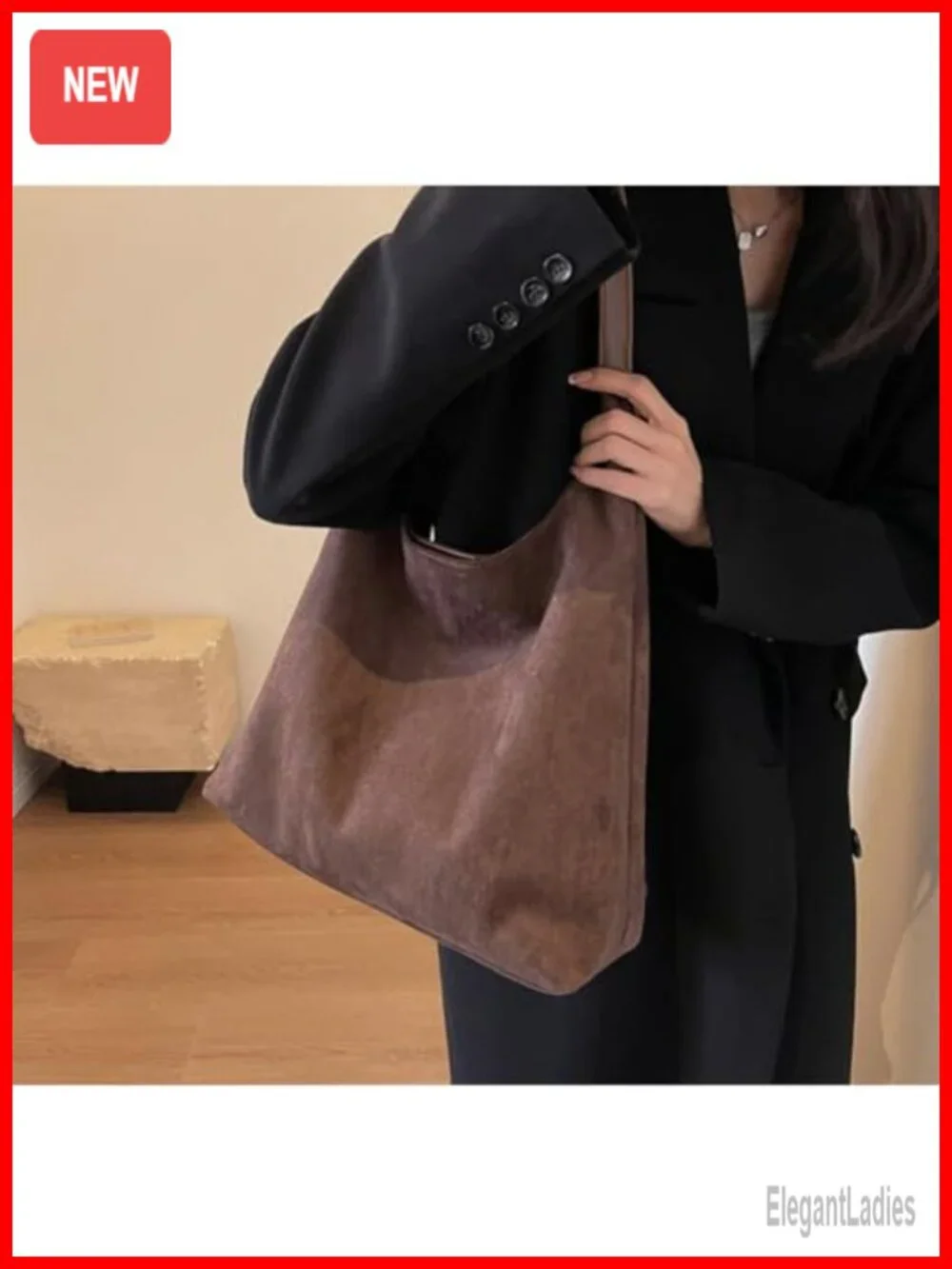 2 Pcs Slouchy Hobo Bags Suede Crescent Satchels Shoulder Bag Crossbody Purse